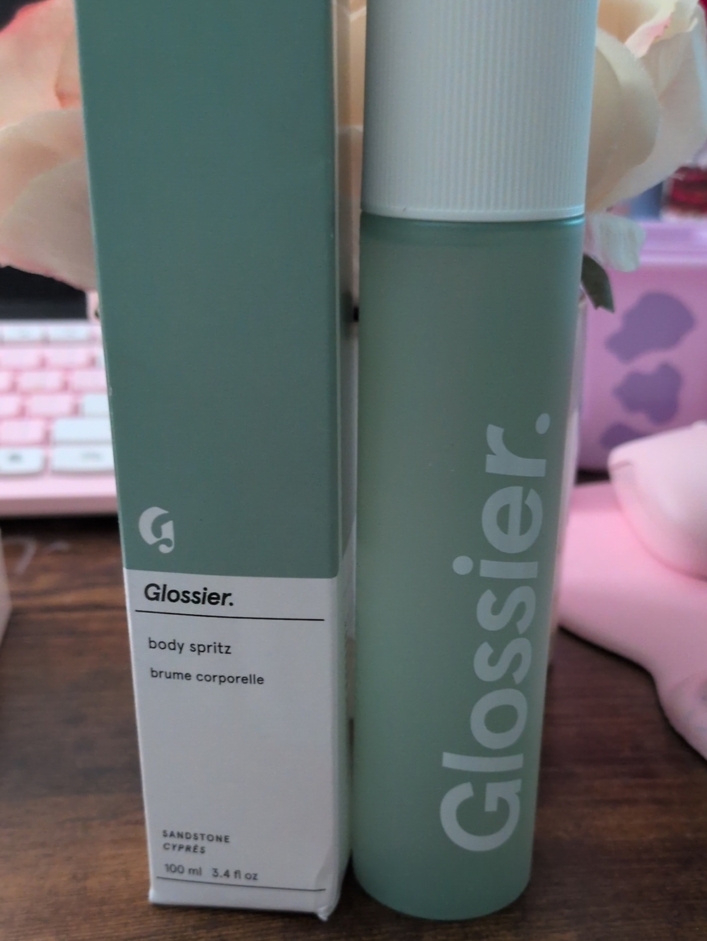 Glossier Sandstone Cypres Body Spritz in Sage Green